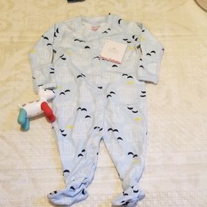 Organic Footies with sailboat print